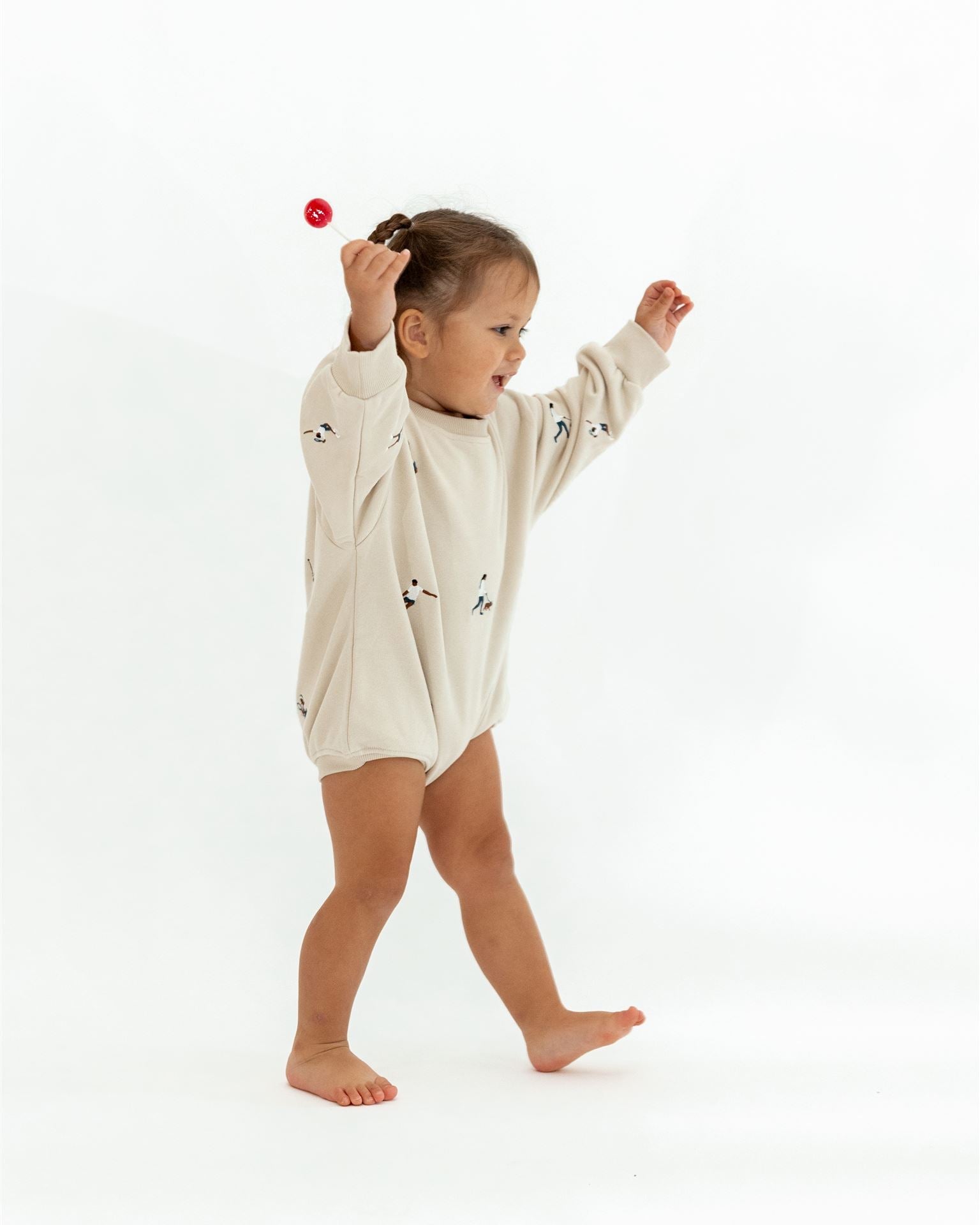 BEIGE SPORTS SWEATER ROMPER