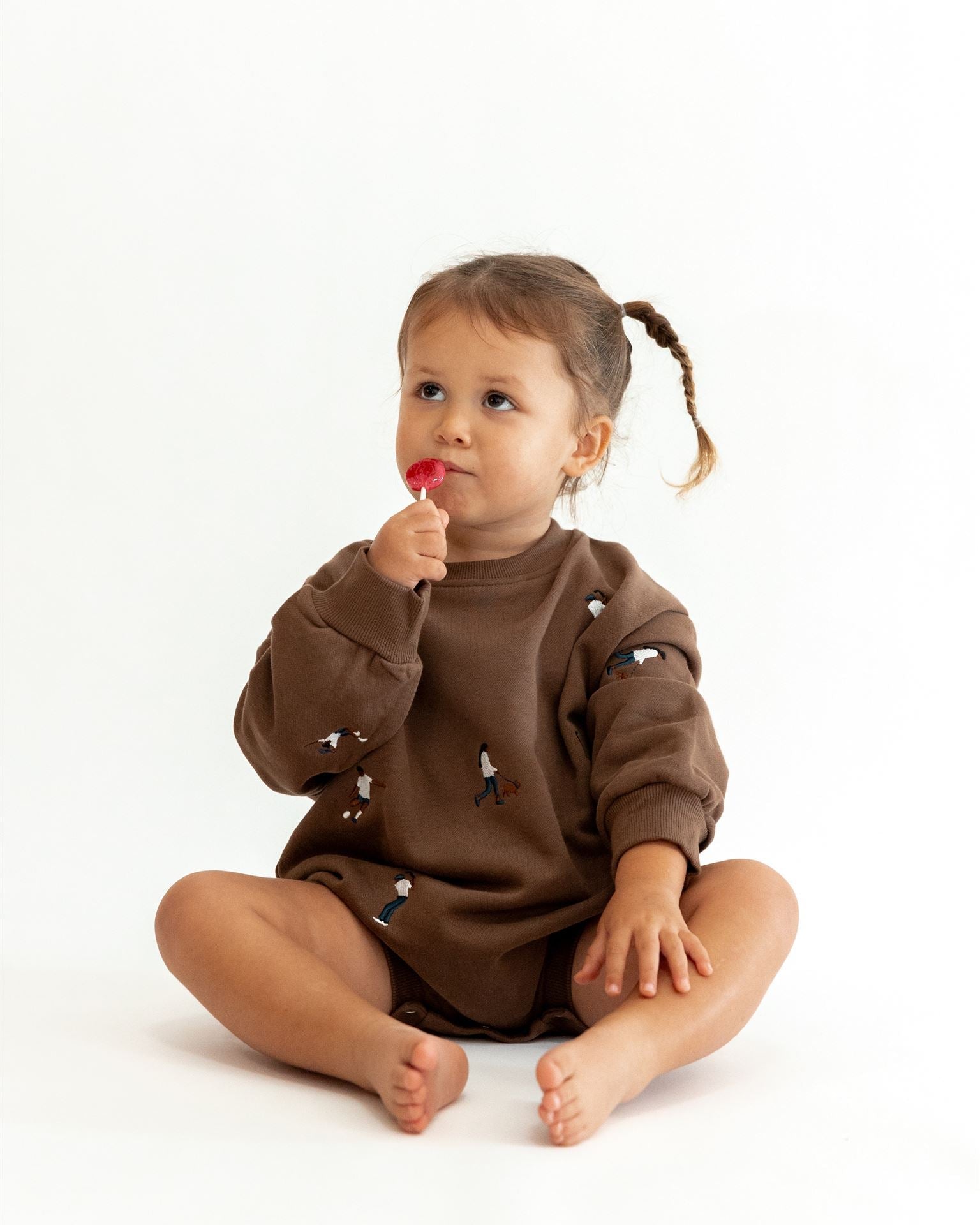 BROWN SPORTS SWEATER ROMPER