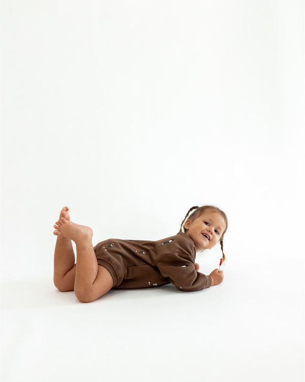 BROWN SPORTS SWEATER ROMPER