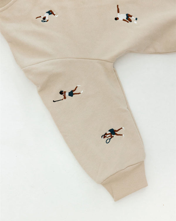 BEIGE SPORTS SWEATER ROMPER