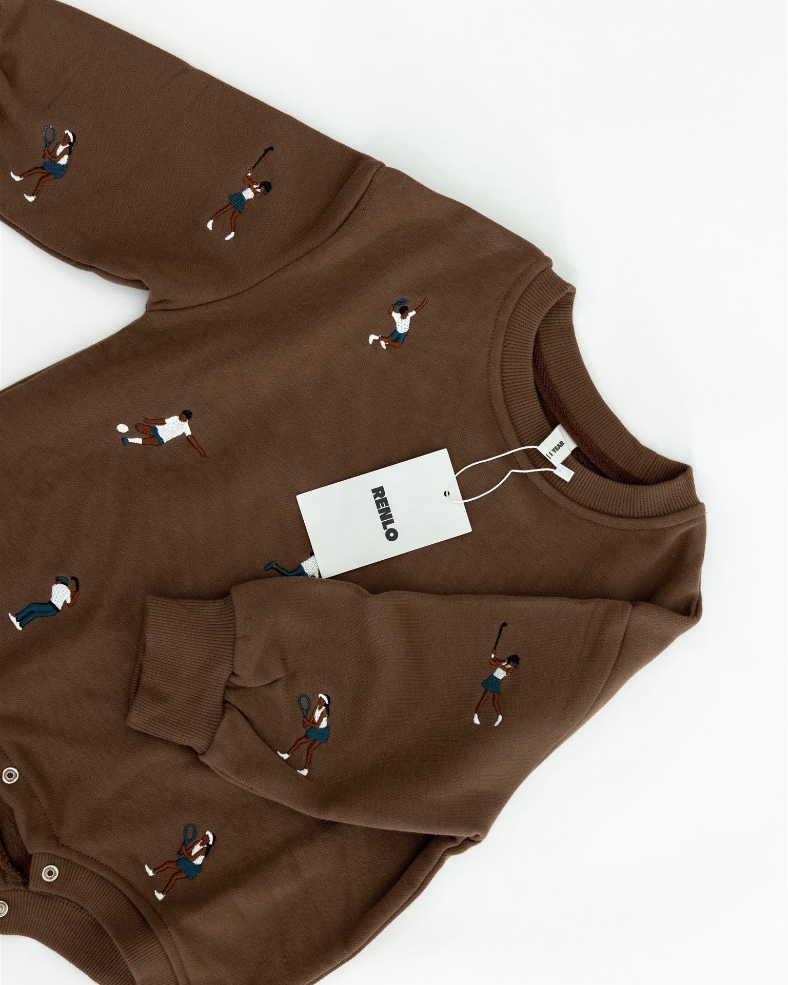 BROWN SPORTS SWEATER ROMPER