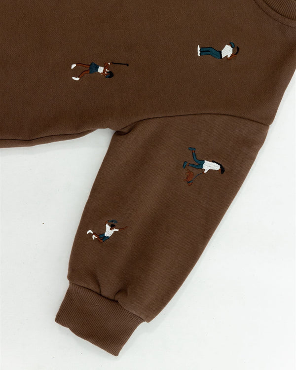 BROWN SPORTS SWEATER ROMPER