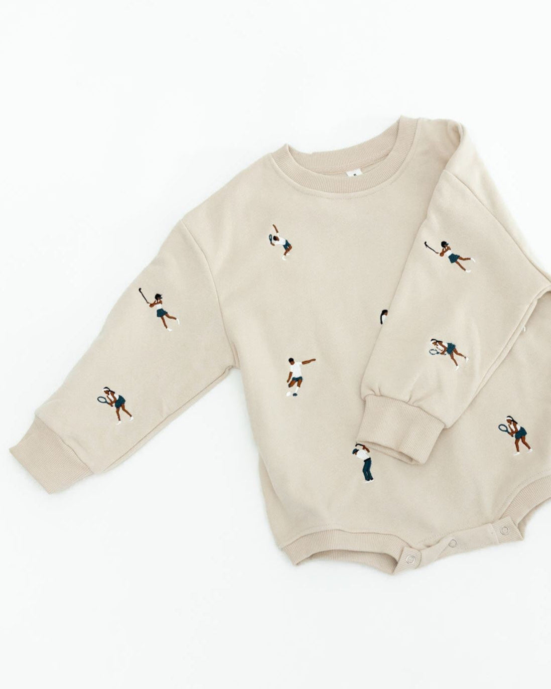 BEIGE SPORTS SWEATER ROMPER